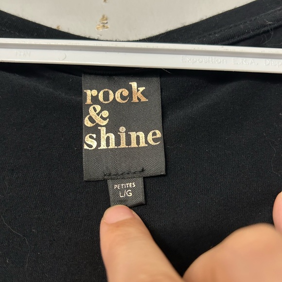 Rock & Shine Black short sleeve tee with coppery sequins - Picture 3 of 4